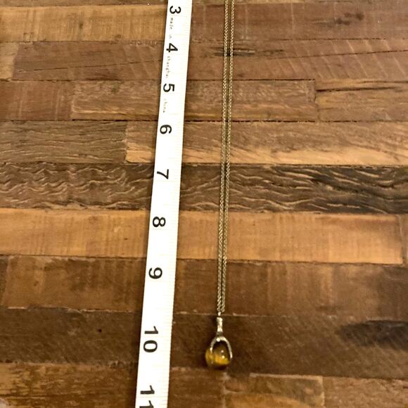 Brutalist Style Clawed Glass Bead/Stone Necklace - Picture 4 of 5